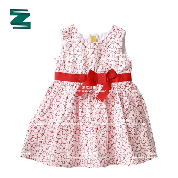 Dress For Kids In Print Burnt-Out Woven Fabric