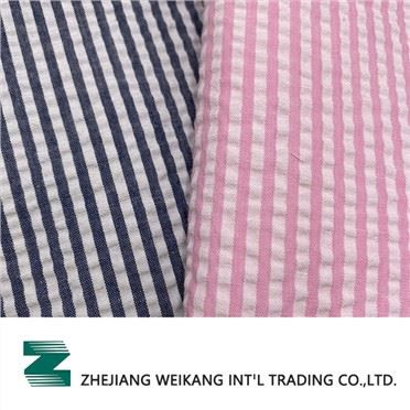 65% Polyester And 35% Cotton Yarn Dyed Seersucker Fabric
