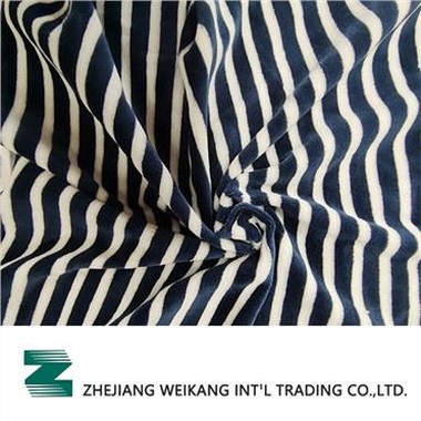 KNITTING FABRIC YARN DYE STRIPE VELOUR