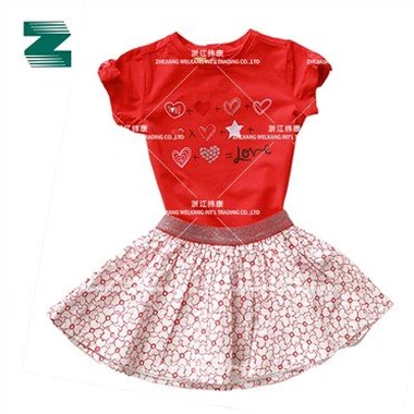 Skirt For Kids In Print Burnt-Out Woven Fabric